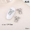 20Pcs Silver Alloy Butterfly Nail Art Bow Charms Accessories Parts For Manicure Doecr Retro Nails Decoration Design Supplies