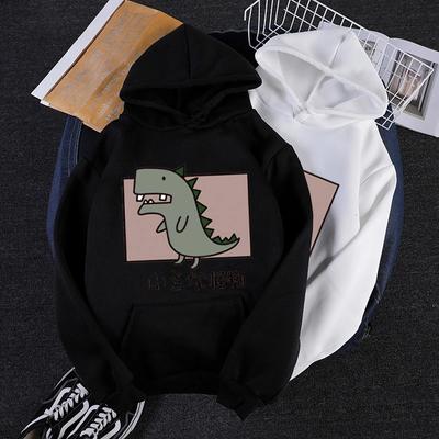 Monster Dinosaur Printed Hoodie Men Casual Funny Kawaii Fashion Round Neck Long Sleeve Pullover Autumn Winter Fleece Sweatshirts