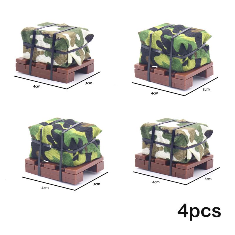 MOC airdrop box spray painted bazooka two-color olive green bronze weapon equipment small particle construction block accessories