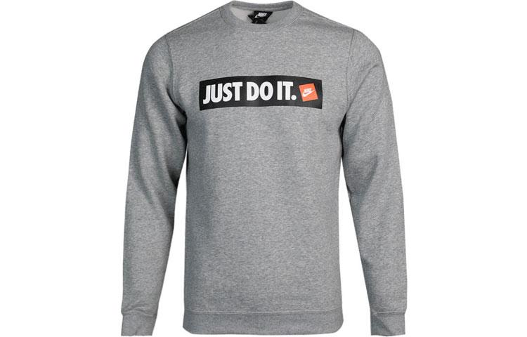 Nike Sweatshirts Men s Gray Crew Neck Moderate Regular 928700-063 S