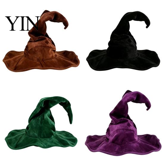 Decorative Hat for Holiday Events Witch Women, Large Ruched Velvet Wizard Comfortable Role Play Halloween Party, Cosplay Costume, Stage Performance