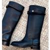Boots Women's Martin Knight Boots Tall Retro Small Gold Buckle But Knee Boots Children's Sleeve Boots Women's