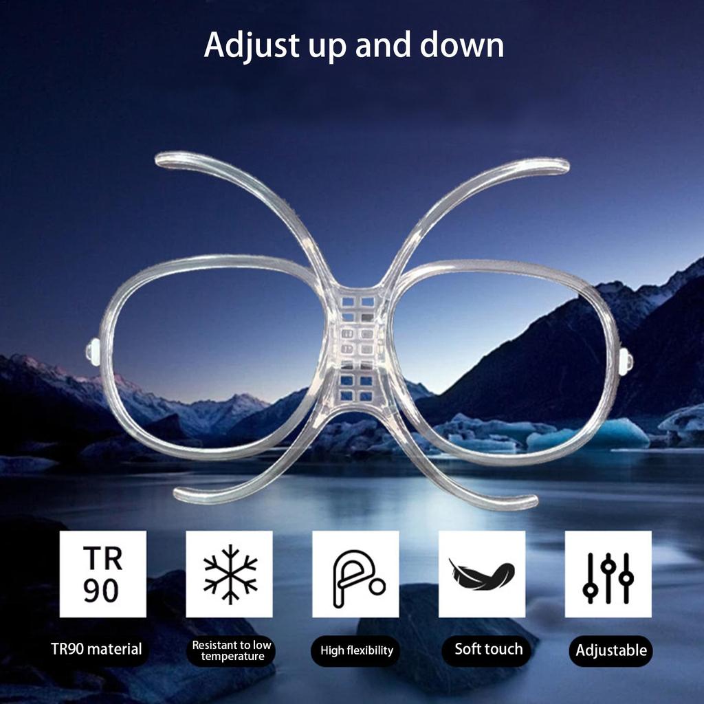 Skibrillen-Einsatzadapter Klar Einfach zu bedienen Anti-Rutsch Leicht Tragbar für Motorrad Männer Frauen Snowboard Motocross Sportarten