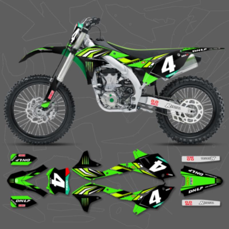 DSMTECH For Kawasaki Graphics Background Decals Stickers kits For 2016 2017 2018 KXF450 KX450F 001