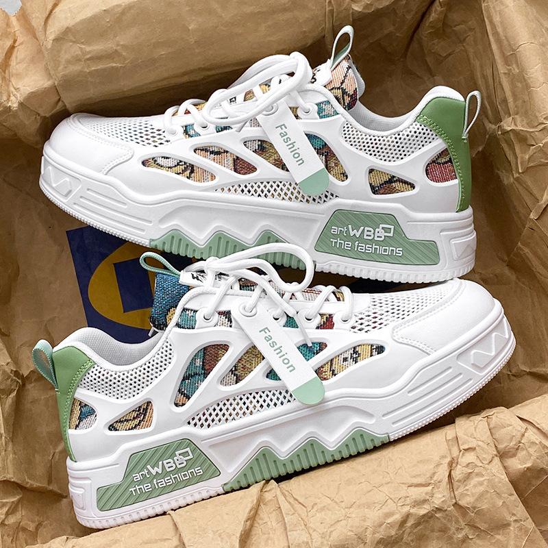 Men'S Shoes Mesh Design Men'S Board Shoes Tide Brand Sports And Leisure Small White Tide Shoes