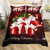 Christmas Duvet Cover Twin/Full/Queen/King Cartoon Santa Claus Bedding Set Xmas Theme Snowflake Comforter Cover for Girls Adults