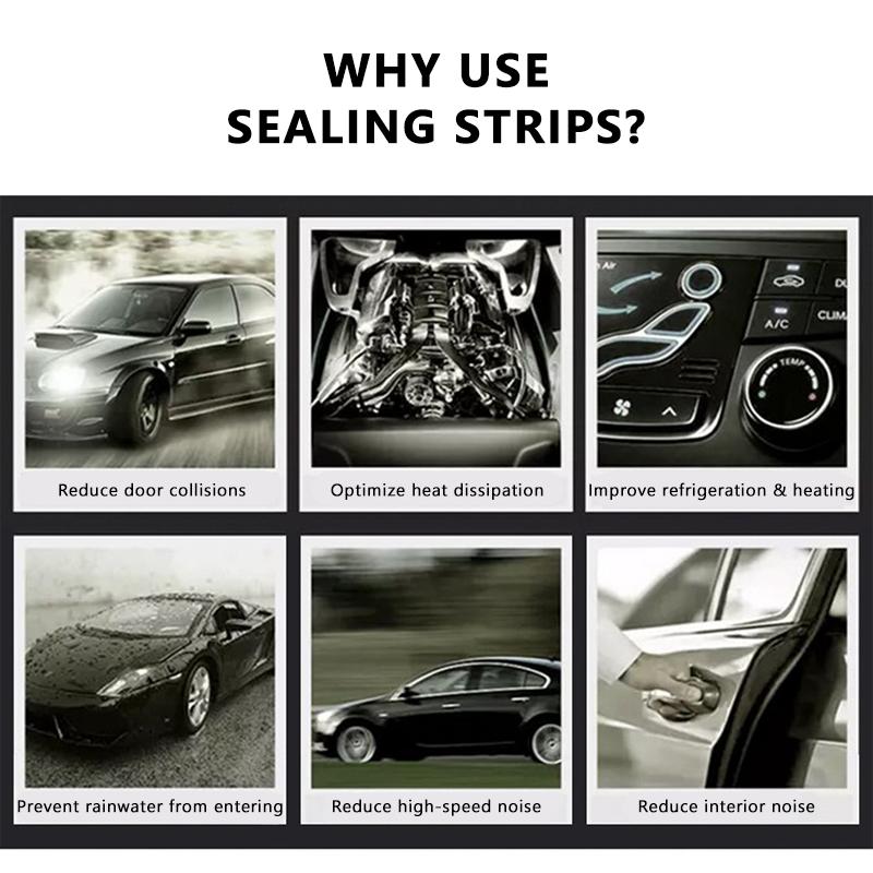 SEAMETAL Car Rubber Door Sealing Big D Type Car Door Hood Trunk Seal Strip Universal Noise Insulation for Car Seals Accessories