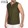 HNXC Baumwolle Ärmelloses T-Shirt Herrenmode Lockeres Hemd Bedrucktes Mitfühlendes Hemd