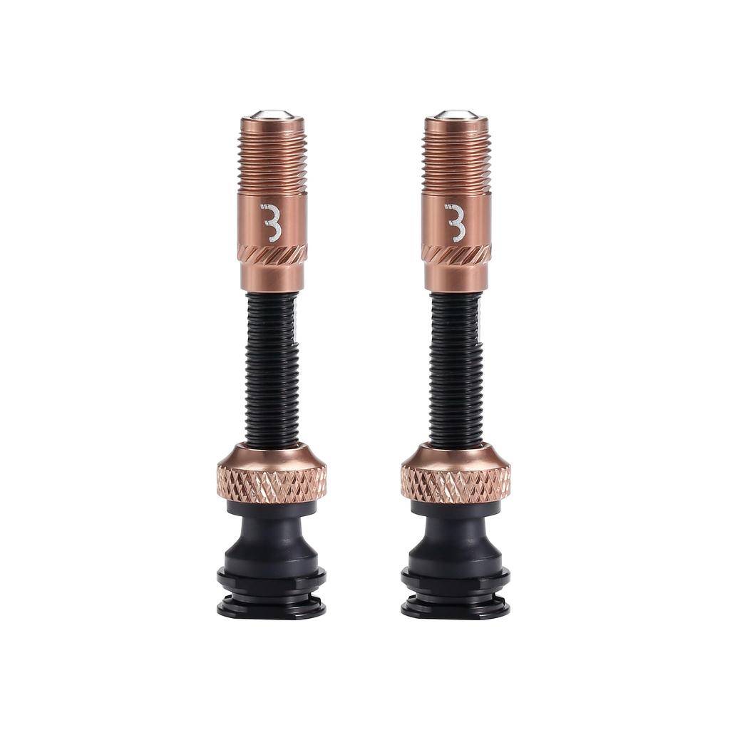 BBB Bicycle Core Cap Tubeless Valve Presta Valve No Adapter 40mm Copper Set, Compatible, Required, BTI-166