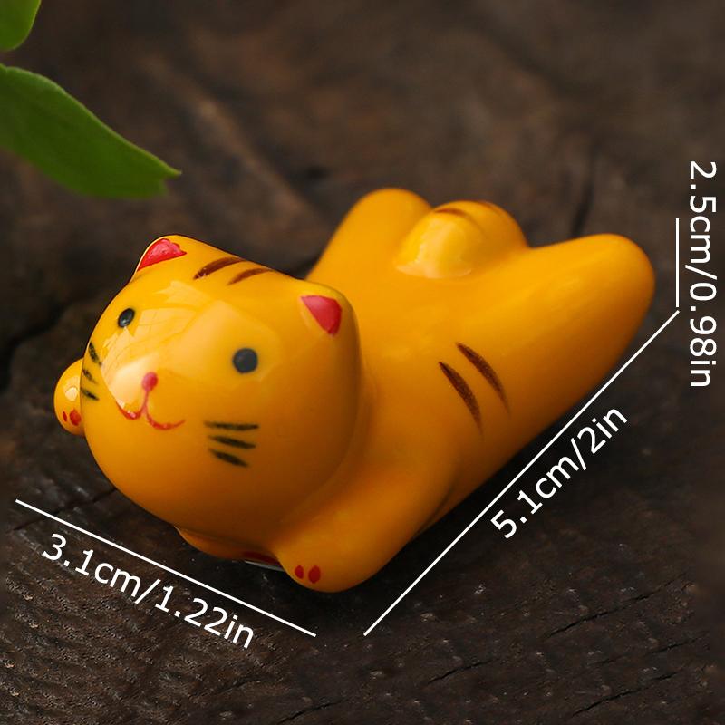 1 Piece of Chinese Style Creative Cat Durable Chopstick Holder Ceramic Cute Holder Portable Holder Decoration