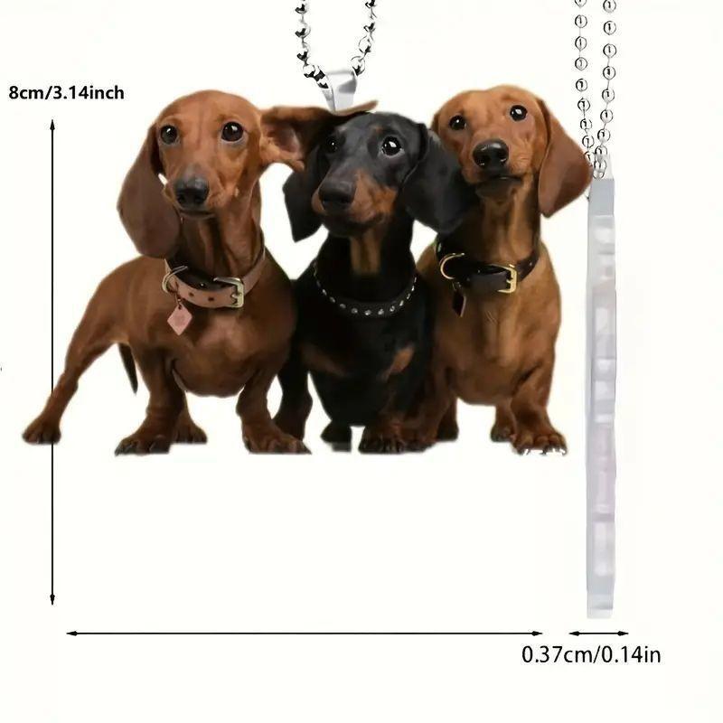 Acrylic Dog Cute Car Hanging Ornament For Rearview Mirror Simple Interior Decoration