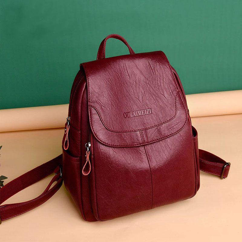 Women PU Leather Backpack Large Capacity Anti Theft School Backpack Casual Travel Daypack Fashion Shoulder Bag for Ladies