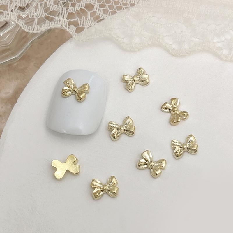 20pcs Metal Bowknot Nails Art Decoration 3D Nail Charms for Women Nails Art