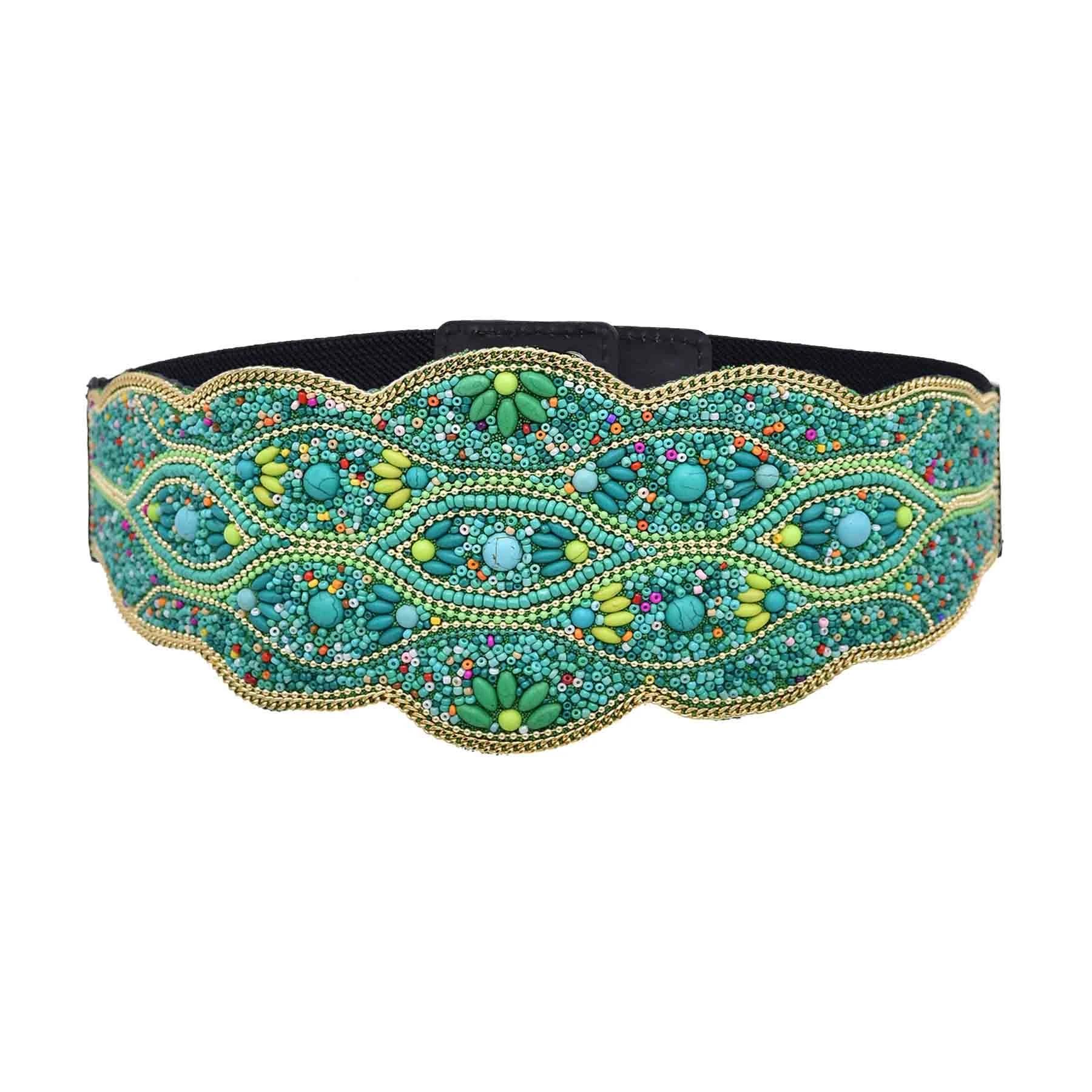 Bohemian Beads Women Belt Ethnic Statement Wide Elastic Body Belt for Girls Women Dress bohemian