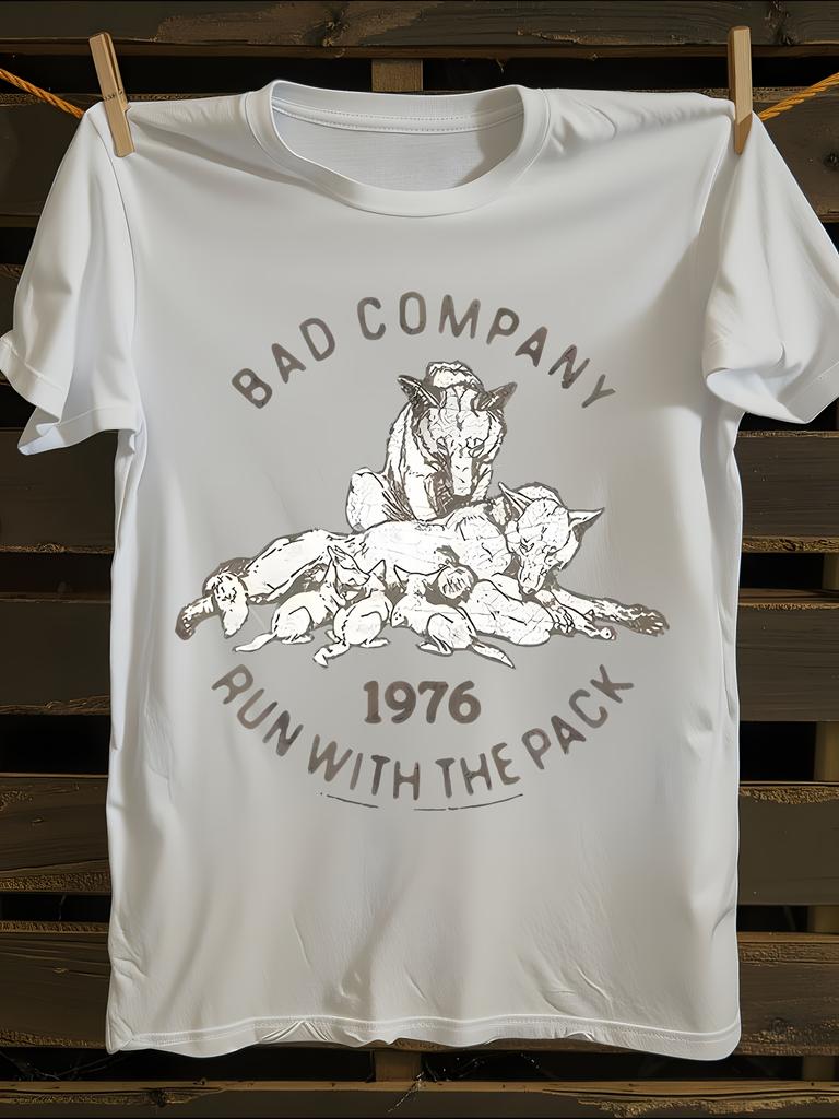 s Bad Company Wolf Mother Run with the Pack Vintage Tshir...
