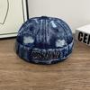 Japanese style ripped denim melon skin hat for men and women k-styleeasiest for matchretro patch stylishletter hat trendy brand landlord hat