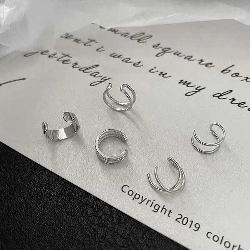 Silver Simple Smooth Ear Cuffs Clip Earrings for Women No Piercing Fake Cartilage Earring Jewelry In Gifts