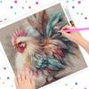 DIY Diamond Painting Canvas Kit for Adults Rooster Colorful Rhinestone Craft for Stress Relief Living Room Wall Decoration Gift