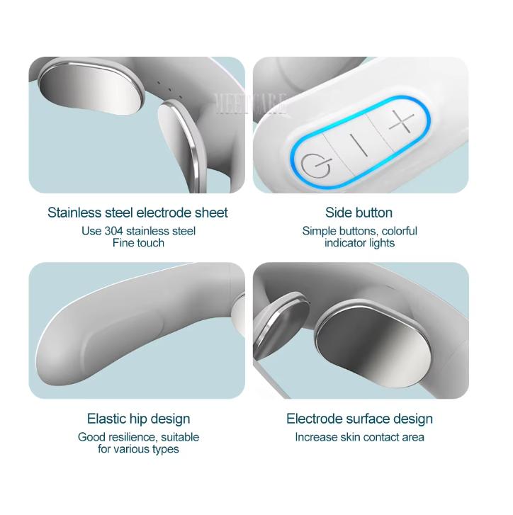 Pulse Neck Massager Electric Smart EMS Cervical Massagers TENS Pain Relief Relaxation Muscle Kneading Massage