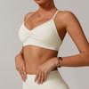 Cross Beauty Back Sports Underwear Women 2025 New Yoga Bra Running Outer Wear Gathered Sexy Workout Clothes Vest