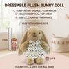Plush Rabbits Toy Stuffed Animal with Changeable Clothes for Kids Emotional Support Birthday Gift