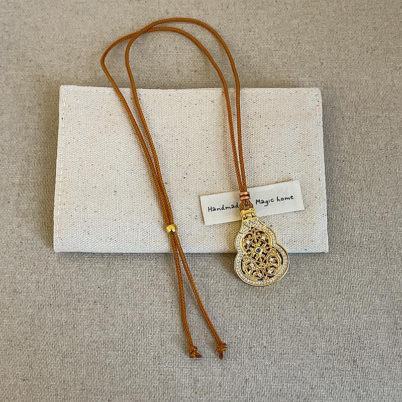 High Version Guanyin God Of Wealth Fulu Compass Woven Rope Necklace Women'S Ancient Law Light Luxury Fashion Versatile Neck Chain Sweater Chain