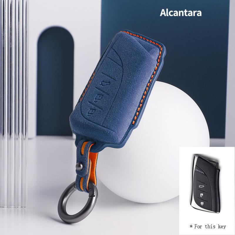 New Suede Key Case Car Key Cover Shell For For Lexus ES NX GS RX UX250 UX260 ES350 LC500 3/4 Button Remote Key Holder Keychain