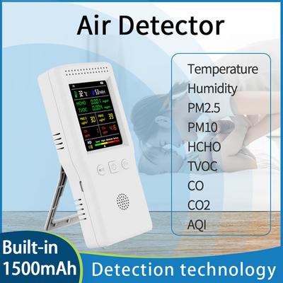 Handheld tragbarer Luftqualitätsdetektor 9 in 1 Temperatur Luftfeuchtigkeit PM2,5 PM10 HCHO TVOC CO CO2 AQI