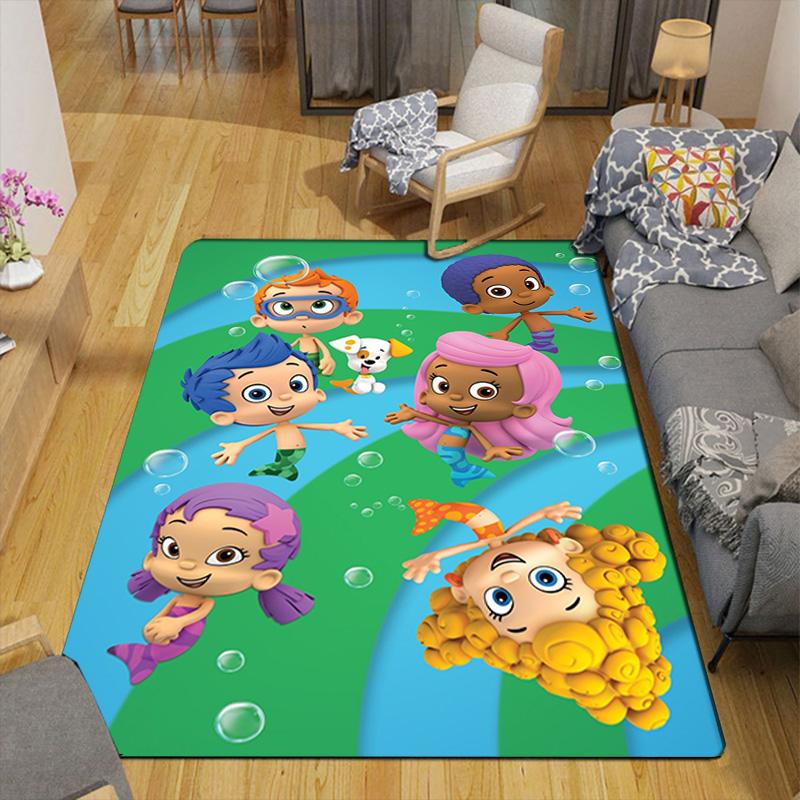 Bubble Guppies Inspired Design Rug Floor Mat for Living Room or Bedroom Soft and Comfortable Carpet a Gift for Birthday and Holiday.