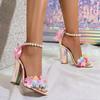 Summer Design Gladiator Womens Sandals Fashion Open Toe Square High Heels Buckle Strap Nightclub Stripper Shoes