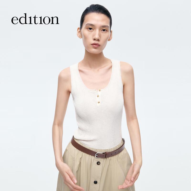 

Edition Women s Summer Silk Cotton Linen U-neck Knit Vest M