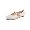 Fashion Women's new leather cowhide round toe spring and autumn low heel large size comfortable casual Mary Jane single shoe