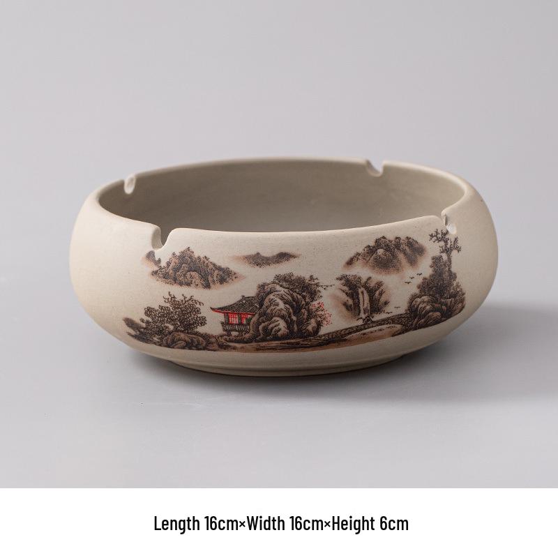 Large Vintage Ceramic Ashtray: Luxury Retro Decor for Home or Office