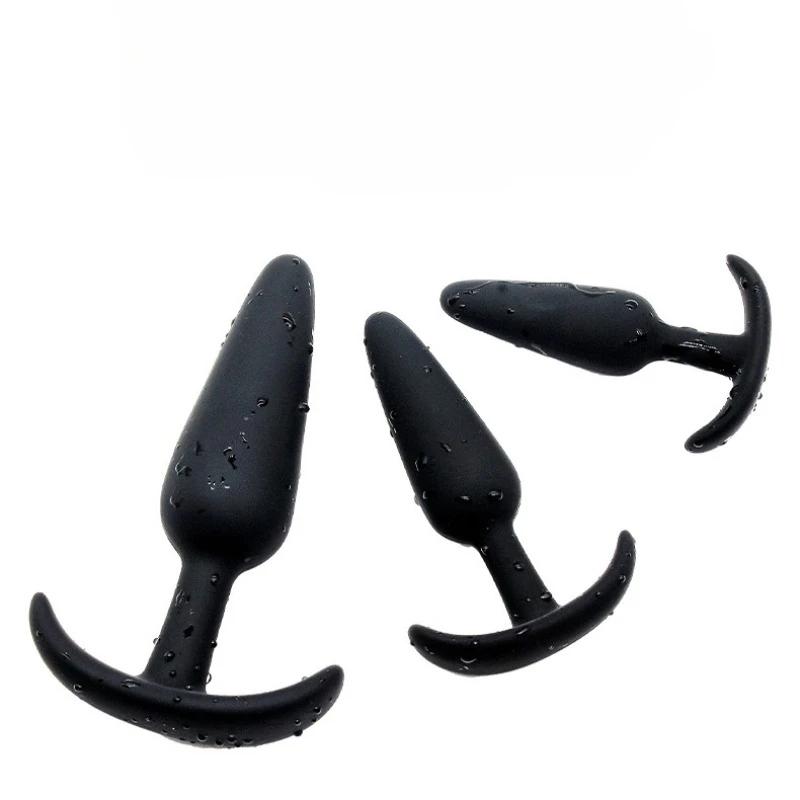 3 Sizes 100% Soft Silicone Adult Plug Butt Plugs Adult Sex Toy for Men Women Gay Unisex Couples Anal Prostate Trainer Massager