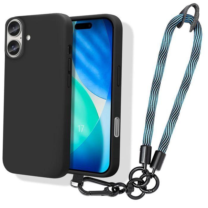 Coque de Protection - BOOLING - pour iPhone 17 - Silicone Antichoc avec Bracelet Amovible Bleu
