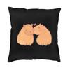 Doodle Plants Capybaras Pillow Case 40X40Cm Living Room Decoration Kawaii Wild Animals Cushions For Sofa Square Pillowcase