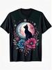 Men'S Enchanted Feline & Moon Graphic Tee - Soft Crew-Neck Shirt Featuring a Liv