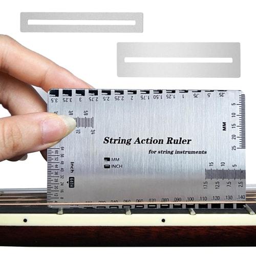 3-Piece Guitar String Height Gauge and String Height Ruler Set, String Height Measurement Tool, Fingerboard Protection, Fingerboard Grinding, Maintena