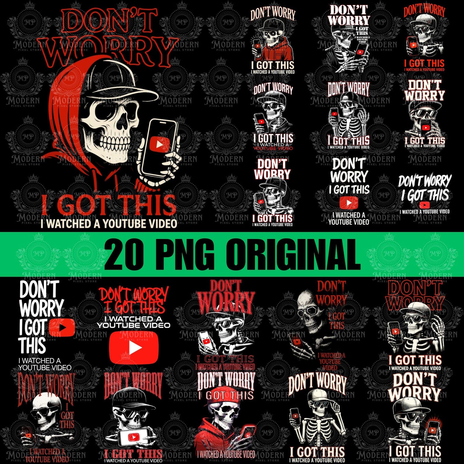 20 Funny YouTube Video T-Shirt: Don t Worry I Got This PNG Design (Digital Download) XL