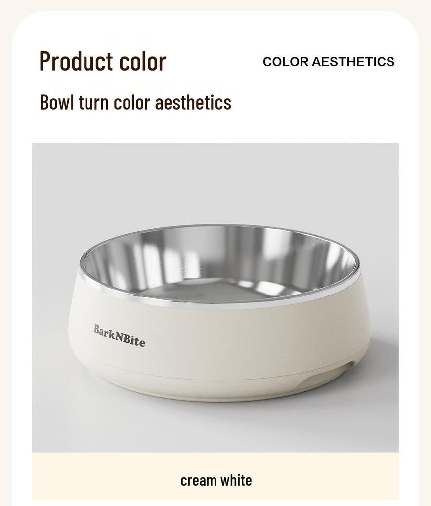 Lake Blue Anti-Tip Stainless Steel Dog Bowl for Medium & Large Pets with Slow Feeder