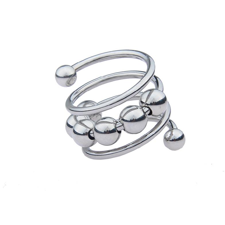 Stainless Steel Male Penis Ring 8 Beads Massage Sex Aid Sex Tools Adult Supplies Alternative Climax Pleasure Device