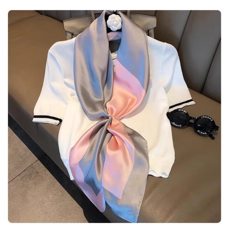 

HANDUNYOU French Style Striped Square Scarf