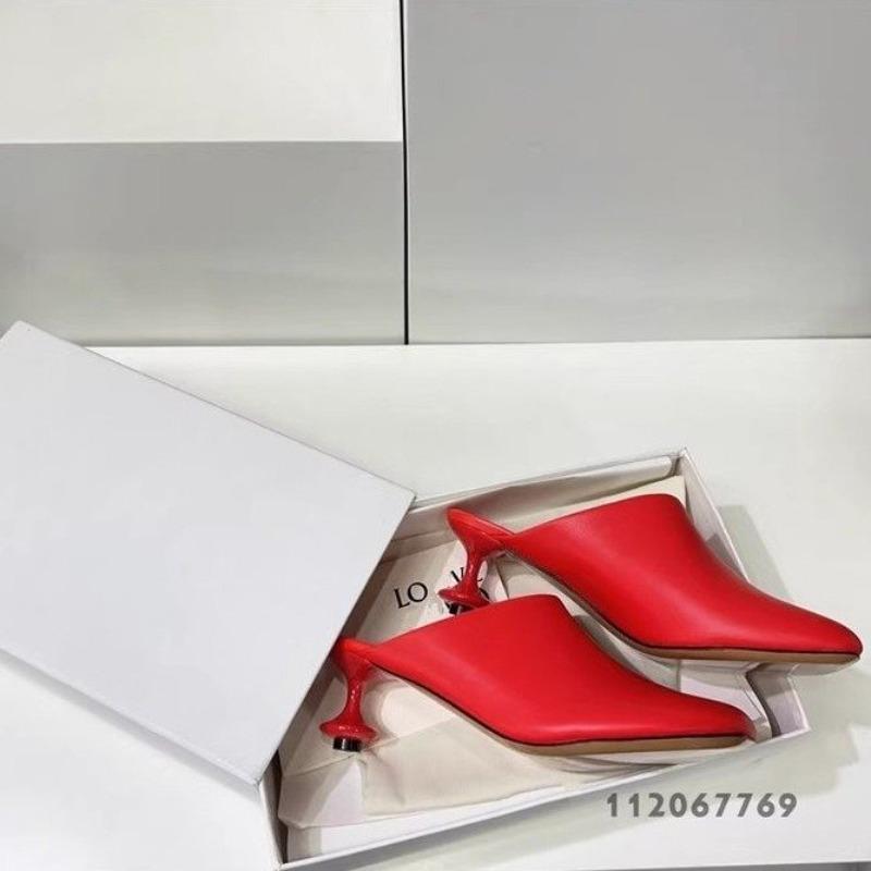 Fashion Custom Irregular Low Heels Shoes Women Round Toe Slippers Slip On Dress Sandals Office Ladies Causal Mules