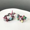 Fashion Y2K Open Rings Punk Finger Bands Rings Adjustable Colorful Five Point Stars Knuckles Rings Statement Jewelry