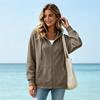Felpa da donna con zip e cappuccio colorata, top casual per il tempo libero e lo sport
