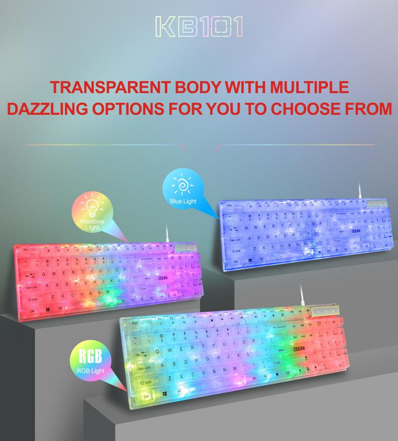 Douni KB101 RGB Transparent Gaming Keyboard