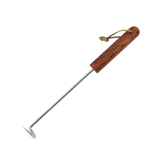 Yousheng BBQ Steak Grill Hook Meat Turner Wooden Handle Stainless Steel Food Flipper for Grilling Vegetables Portable Kitchen Tool