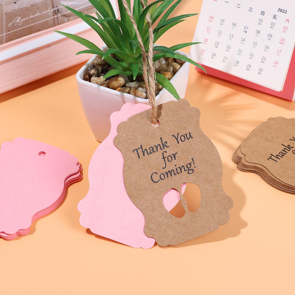 Party Supplies Feeding Bottle Feet Thank You For Coming Packing Labels Baby Shower Hanging Tags