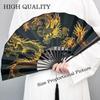 Guanyin Heart Sutra Golden Dragon Large Folding Fan Durable Hand Fan Made Of Bamboo  Home Decoration Year of The Dragon Gift Fan