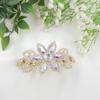 Flower Butterfly Gold Cubic Half-Up Hair Clip Automatic Pin